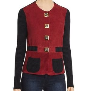 Almost new Tory Burch suede and knit cardigan XL